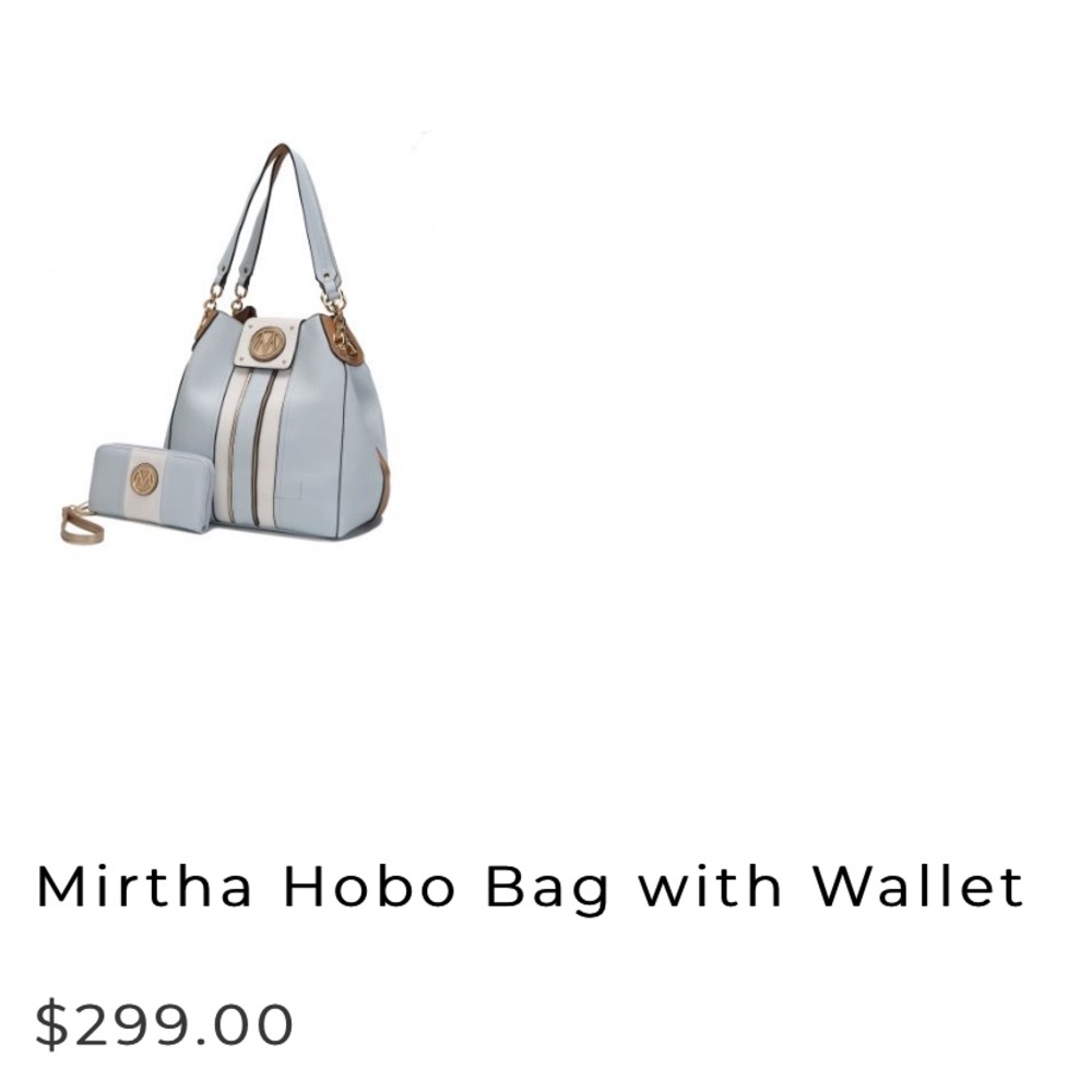 Powder blue Hobo bag with matching wallet